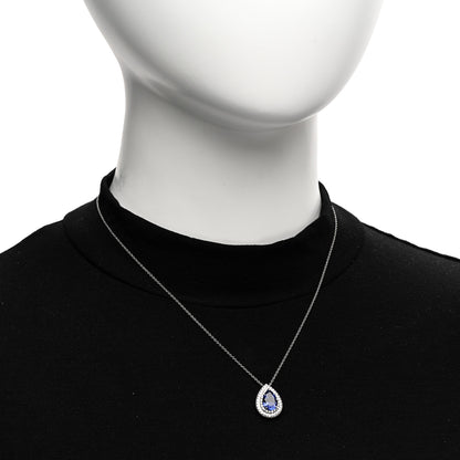 Tiffany Platinum Diamond Tanzanite Pear Shaped Soleste Pendant Necklace 2 of 4