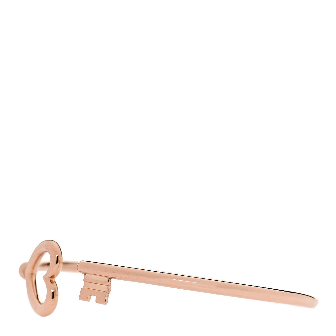 Tiffany 18K Rose Gold Wire Heart Key Bracelet 3 of 5