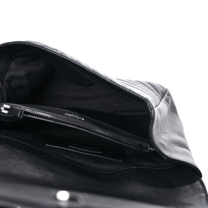 Saint Laurent Sheepskin Matelasse Chevron Monogram Monochrome Large College Satchel Black 5 of 13