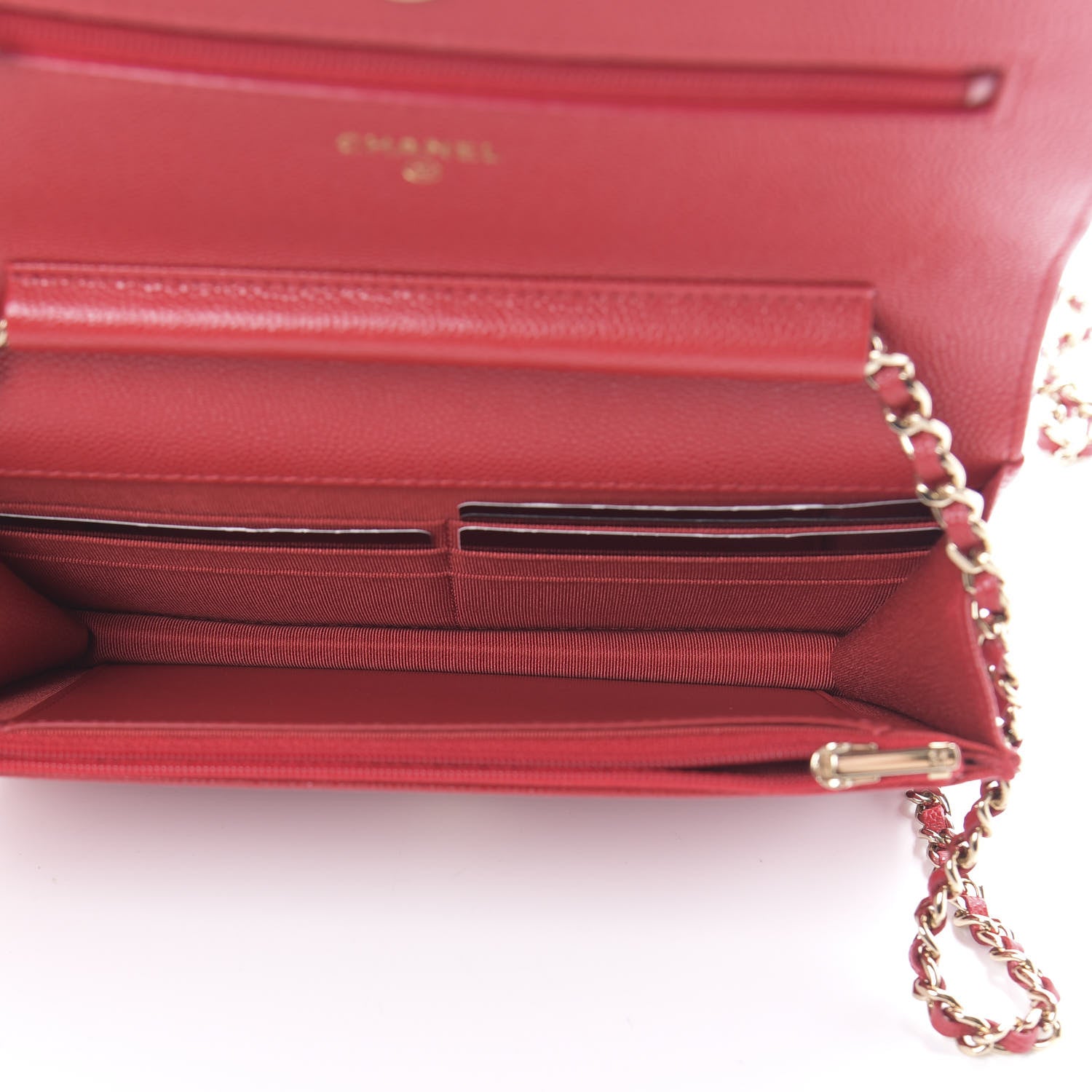 Chanel Caviar Quilted Wallet on Chain WOC Red 5 of 12
