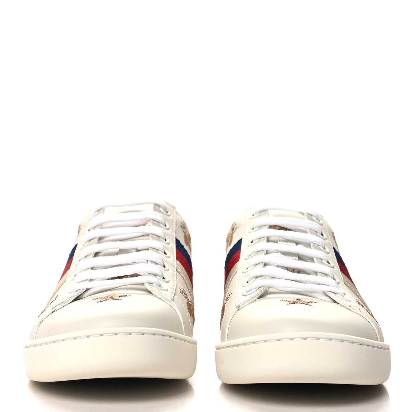 Calfskin Bee Star Embroidered Sylvie Web Ace Sneakers 35.5 White