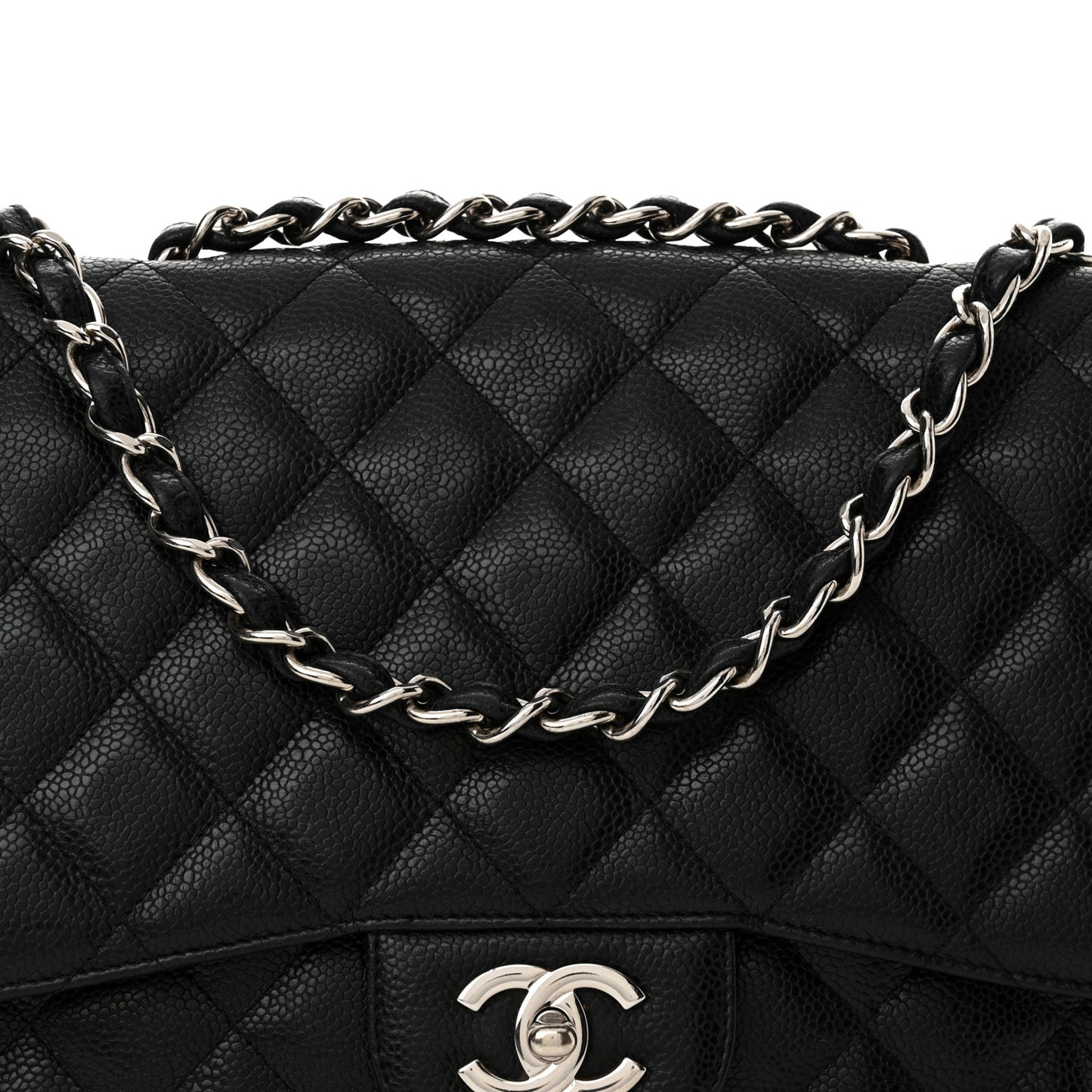 Caviar Quilted Jumbo Single Flap Black