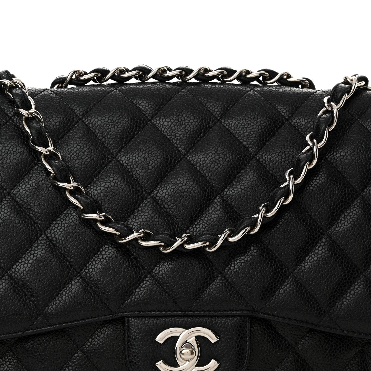 Chanel Caviar Quilted Jumbo Single Flap Black 8 of 11