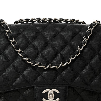 Chanel Caviar Quilted Jumbo Single Flap Black 8 of 11