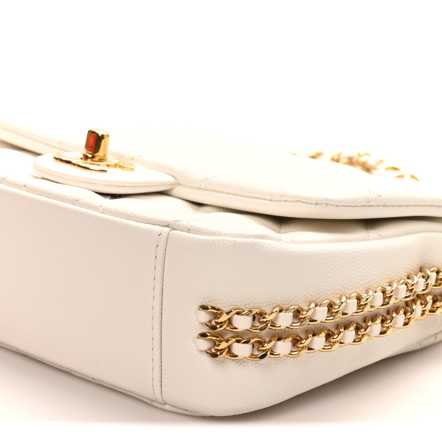 Caviar Quilted Mini CC You Flap White