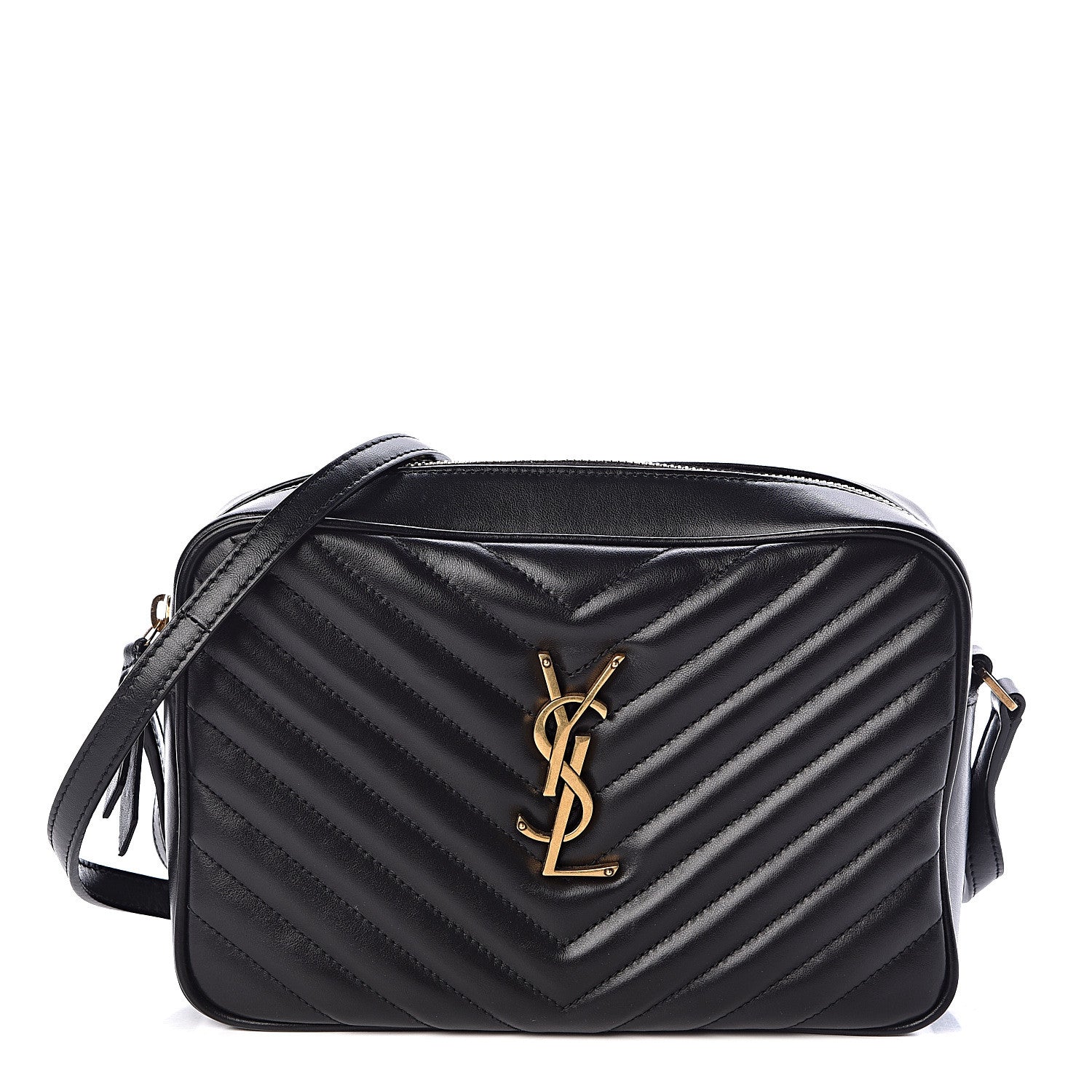 Saint Laurent Calfskin Matelasse Monogram Lou Camera Bag Black 1 of 10