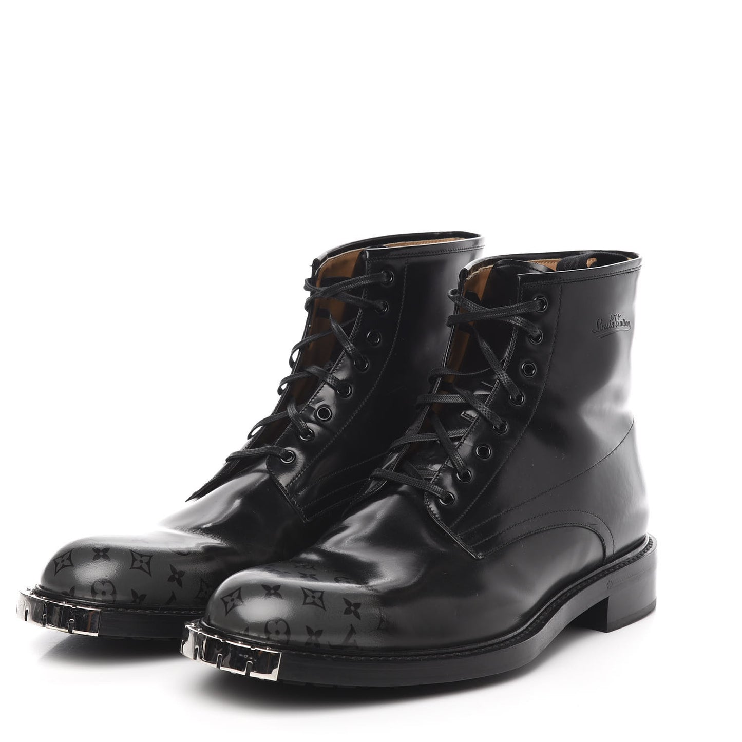 Calfskin Monogram Mens Ankle Boots 10.5 Black