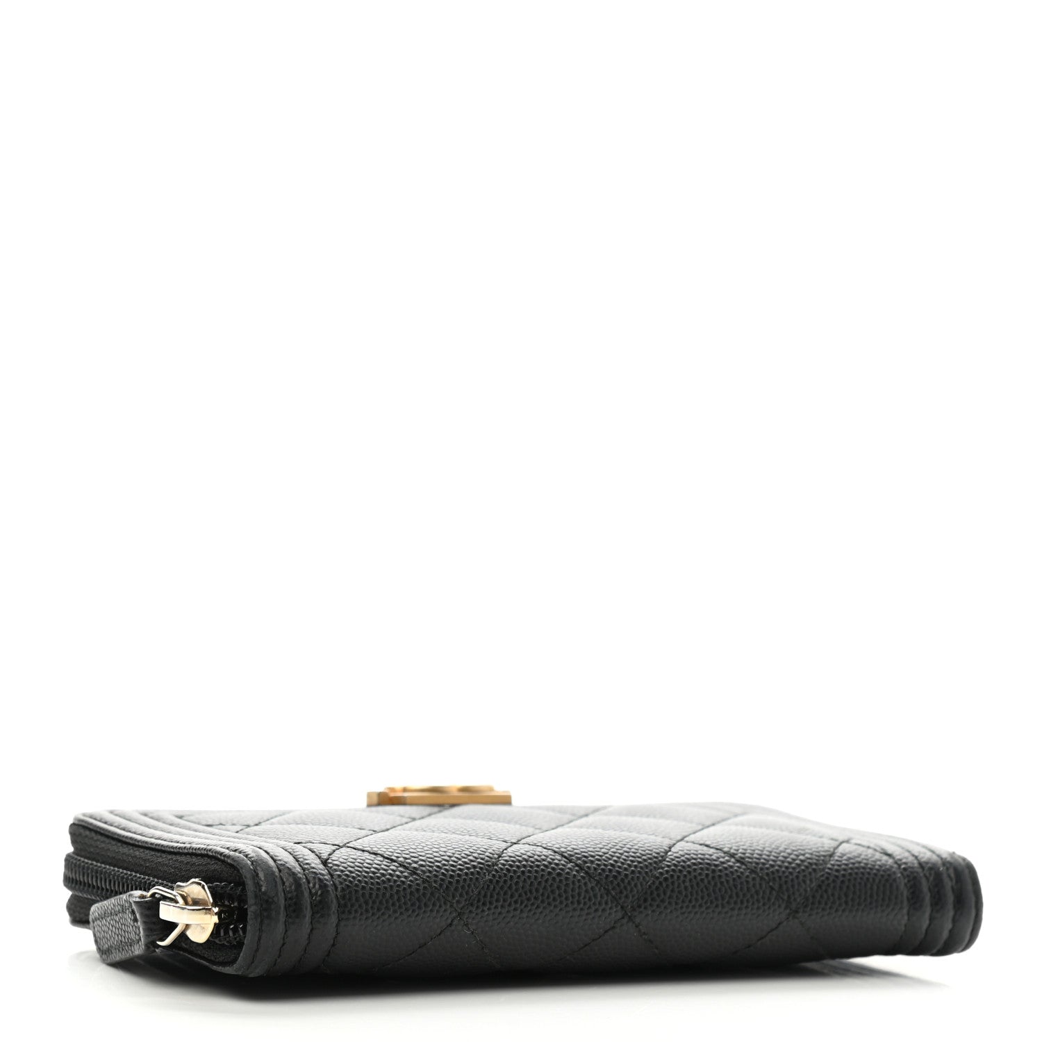 Chanel Caviar Quilted Small Boy Zip Around Wallet Black 4 of 10