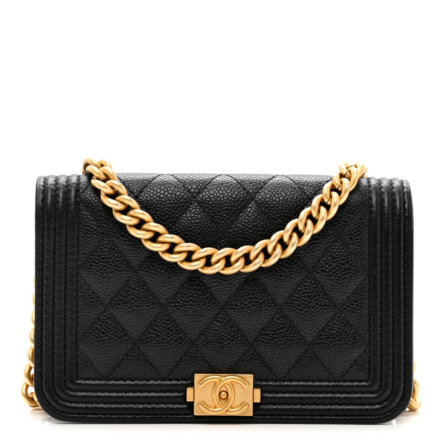 Chanel Caviar Quilted Boy Clutch With Chain Black 1 of 7