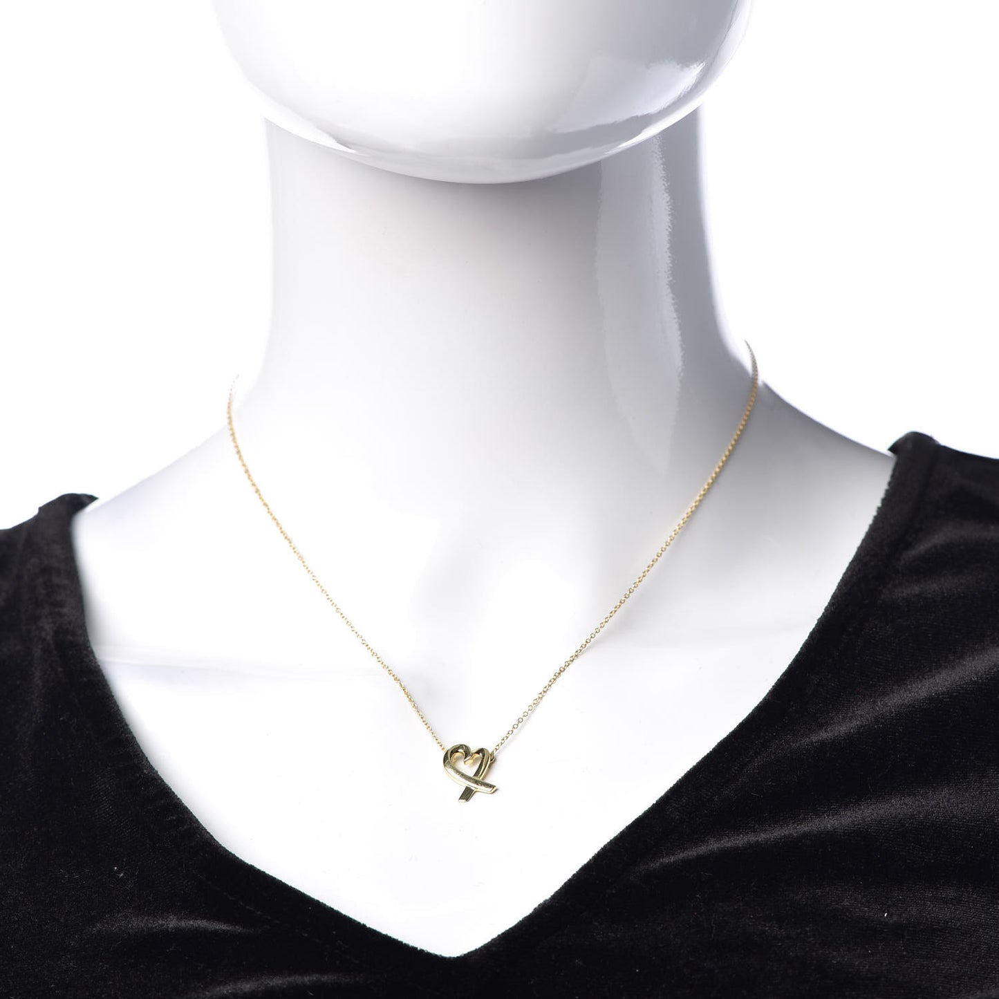 18K Yellow Gold Small Paloma Picasso Loving Heart Pendant Necklace