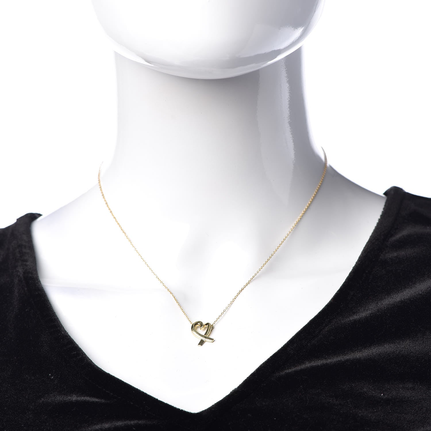 Tiffany 18K Yellow Gold Small Paloma Picasso Loving Heart Pendant Necklace 2 of 7