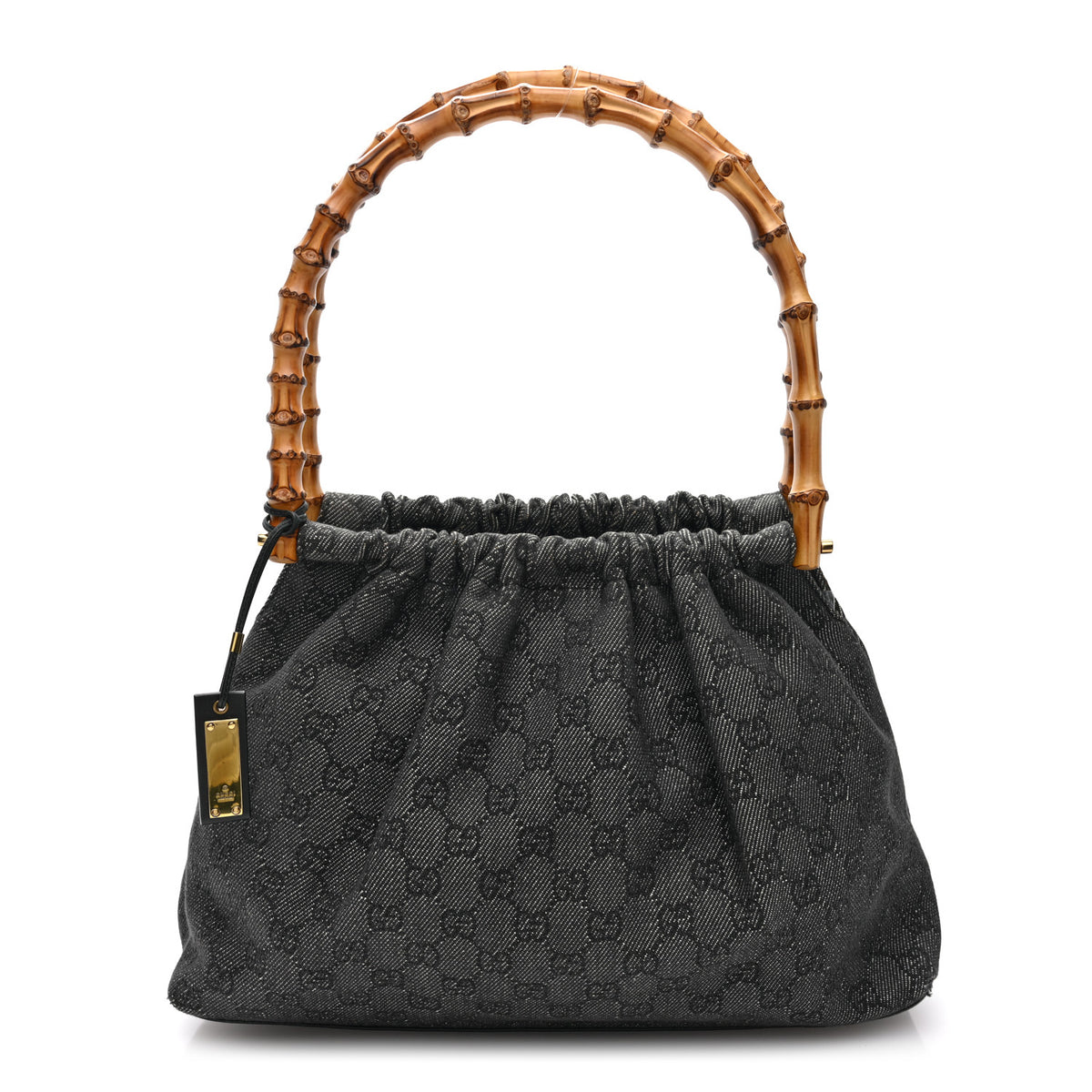 Monogram Bamboo Top Handle Bag Black