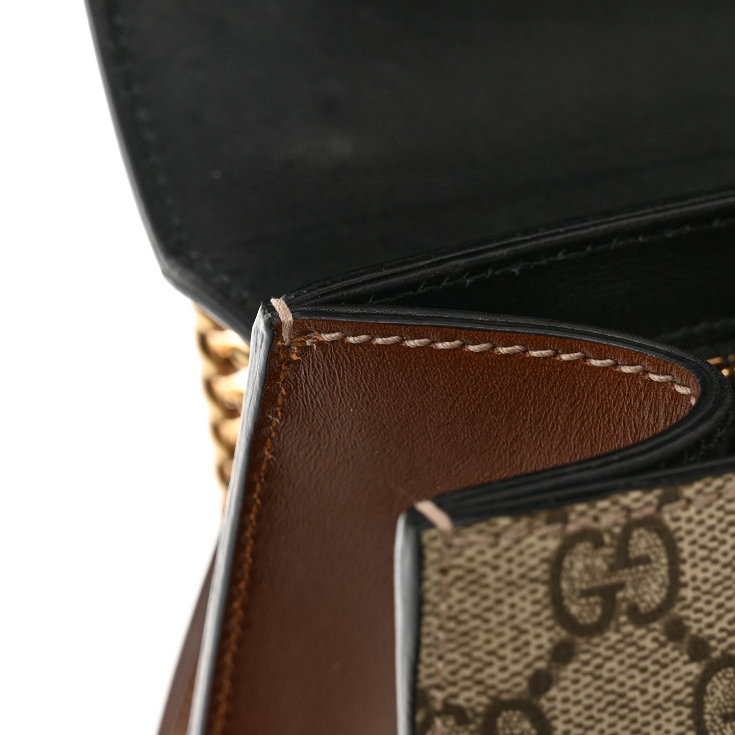 Gucci GG Supreme Monogram Calfskin Medium Padlock Shoulder Bag Beige Black Cuir 10 of 12