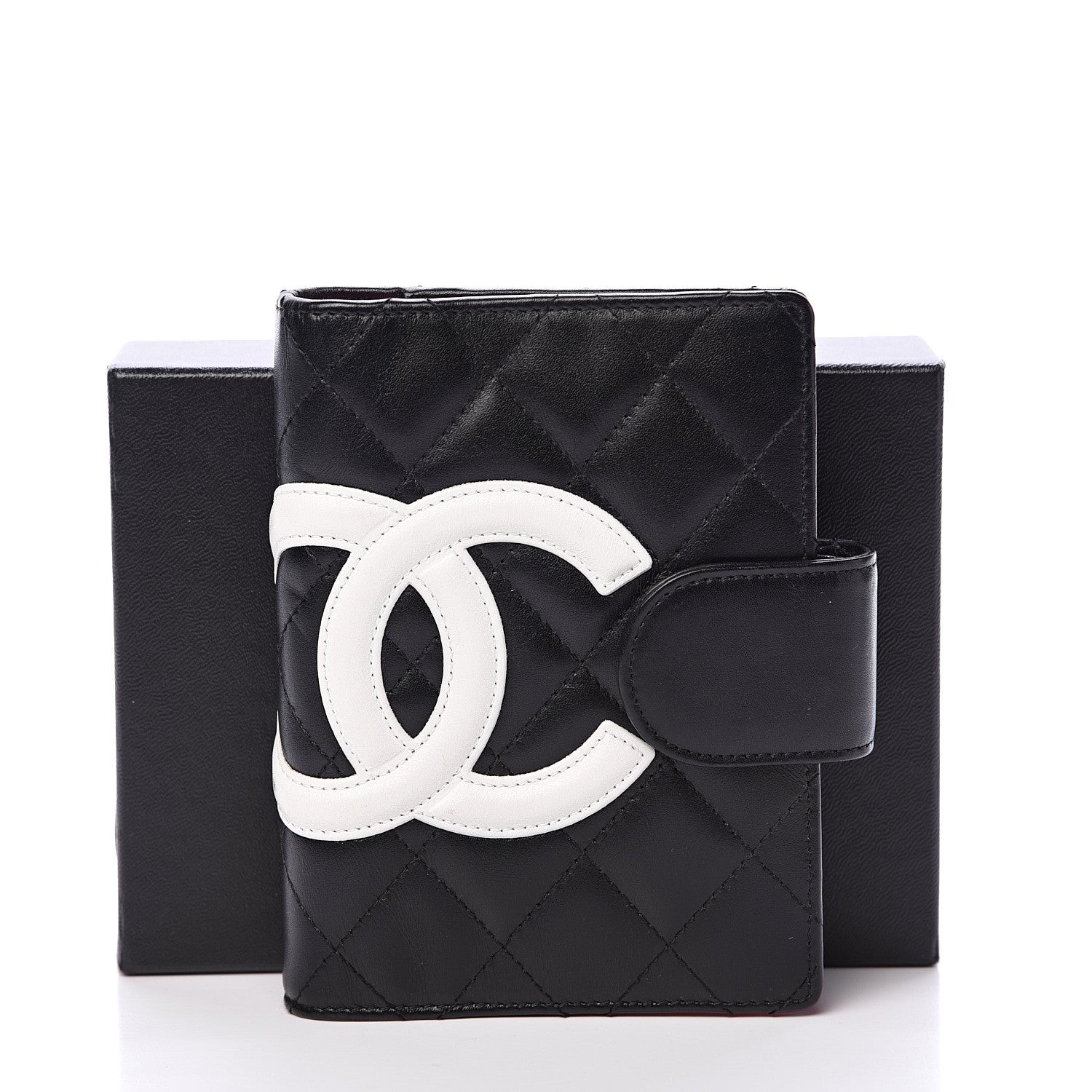 Chanel Calfskin Quilted Small Cambon Agenda Planner Black White 10 of 10