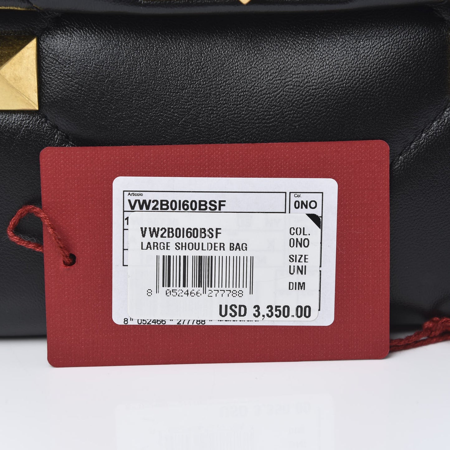 Nappa Large Roman Stud Shoulder Bag Black