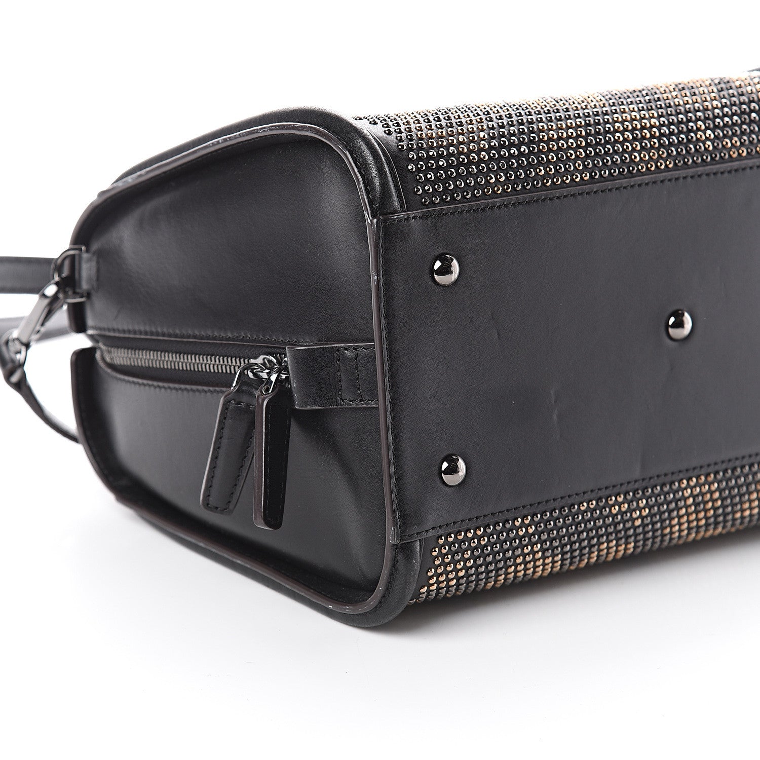 MCM Calfskin Balam Spitze Boston Bag Black 7 of 8
