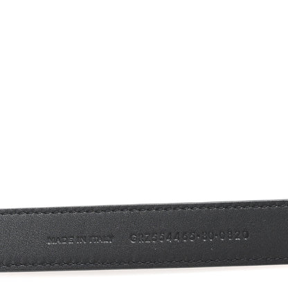 Saint Laurent Snakeskin Monogram Square Buckle Belt 80 32 Black 5 of 6
