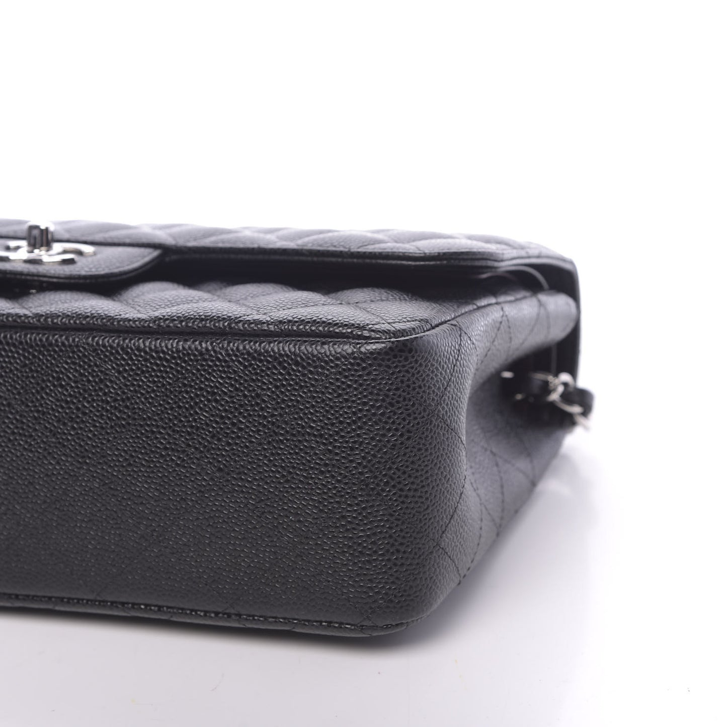 Caviar Quilted Jumbo Double Flap Black