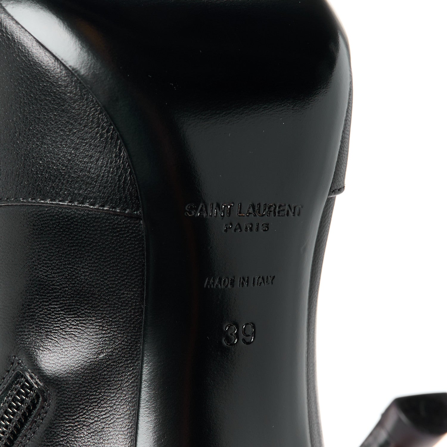 Saint Laurent Goatskin Crystal Buckle Claude 90 Ankle Booties 39 Black 7 of 10