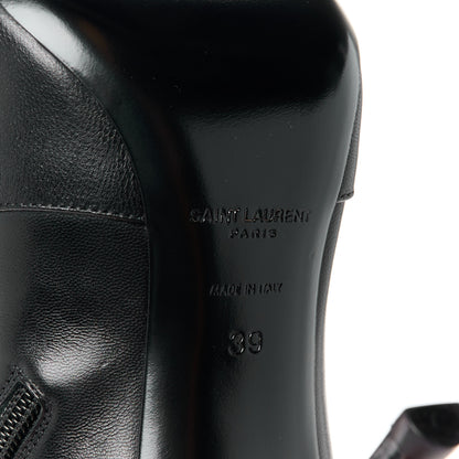 Saint Laurent Goatskin Crystal Buckle Claude 90 Ankle Booties 39 Black 7 of 10