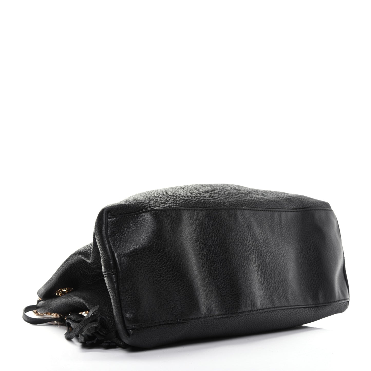 Pebbled Calfskin Medium Soho Chain Shoulder Bag Black