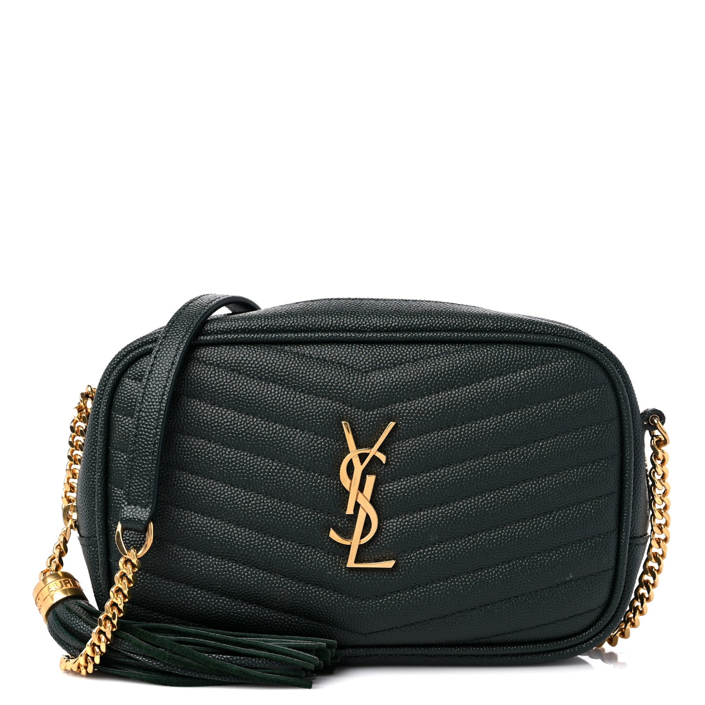 Grain De Poudre Matelasse Monogram Mini Lou Camera Bag New Vert Fonce