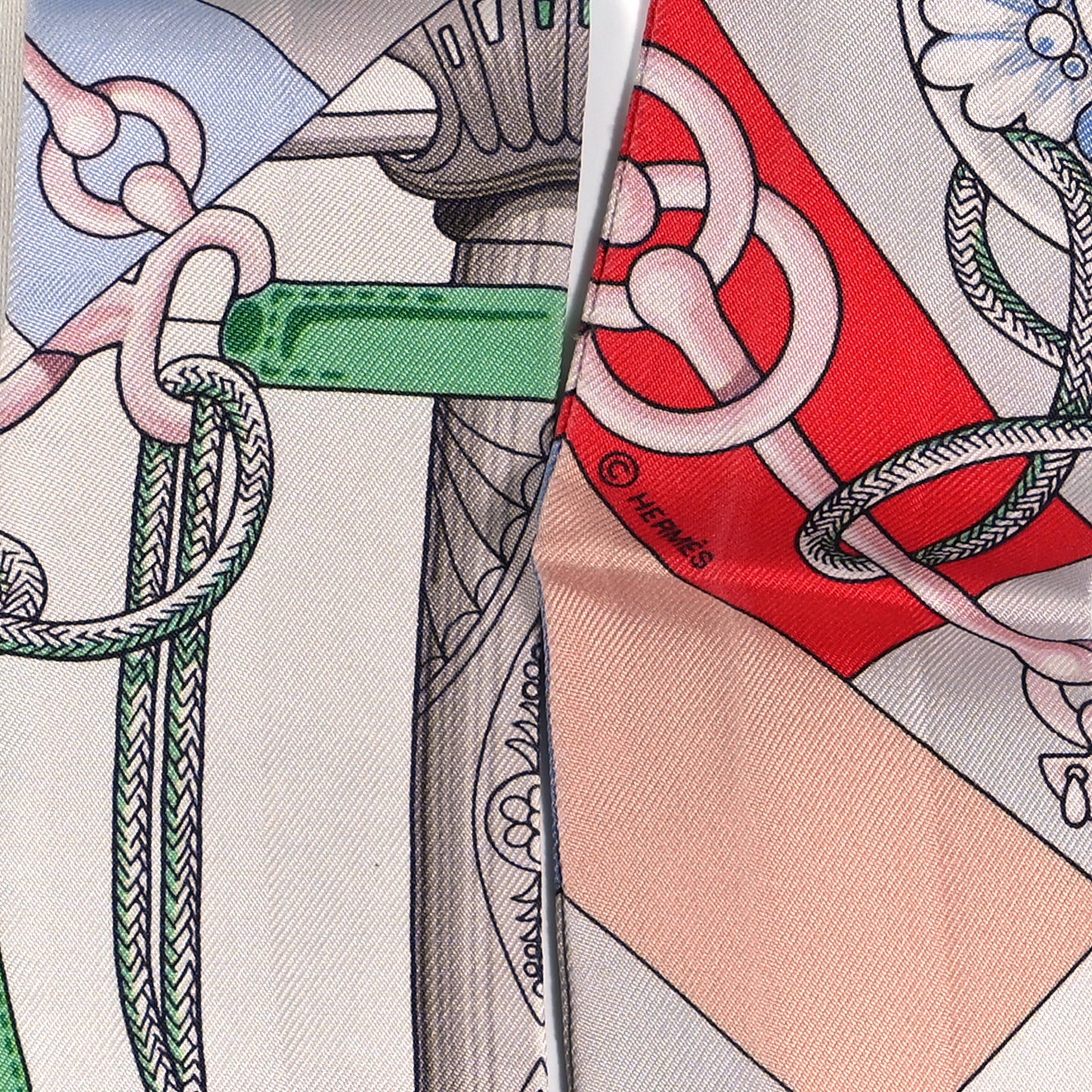 Silk Cliquetis Twilly Grenadine White Vert