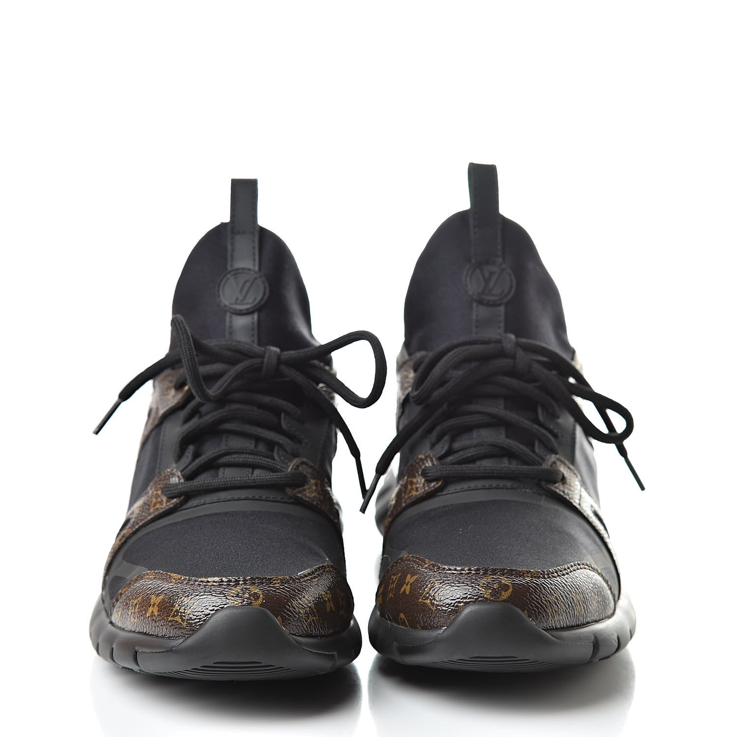 Louis Vuitton Technical Nylon Monogram Rubber Aftergame Sneakers 38 Black 2 of 9