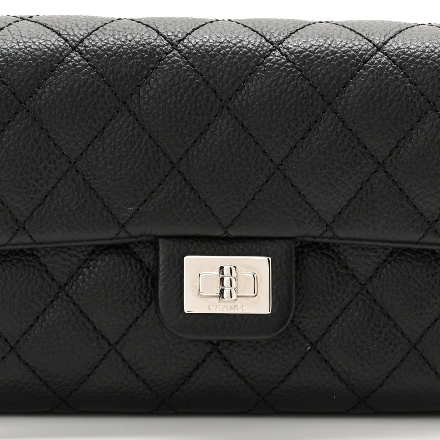 Chanel Grained Calfskin Quilted 2.55 Reissue Flap Belt Bag Clutch Black 8 of 10
