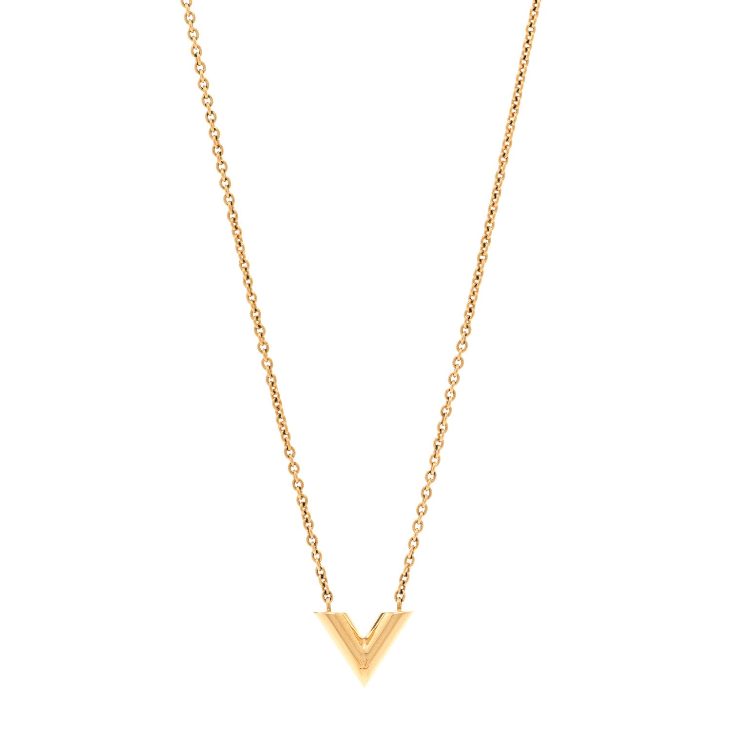 Louis Vuitton Essential V Necklace Gold 1 of 4