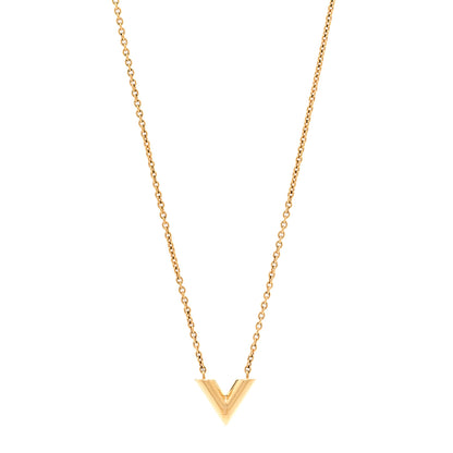 Louis Vuitton Essential V Necklace Gold 1 of 4
