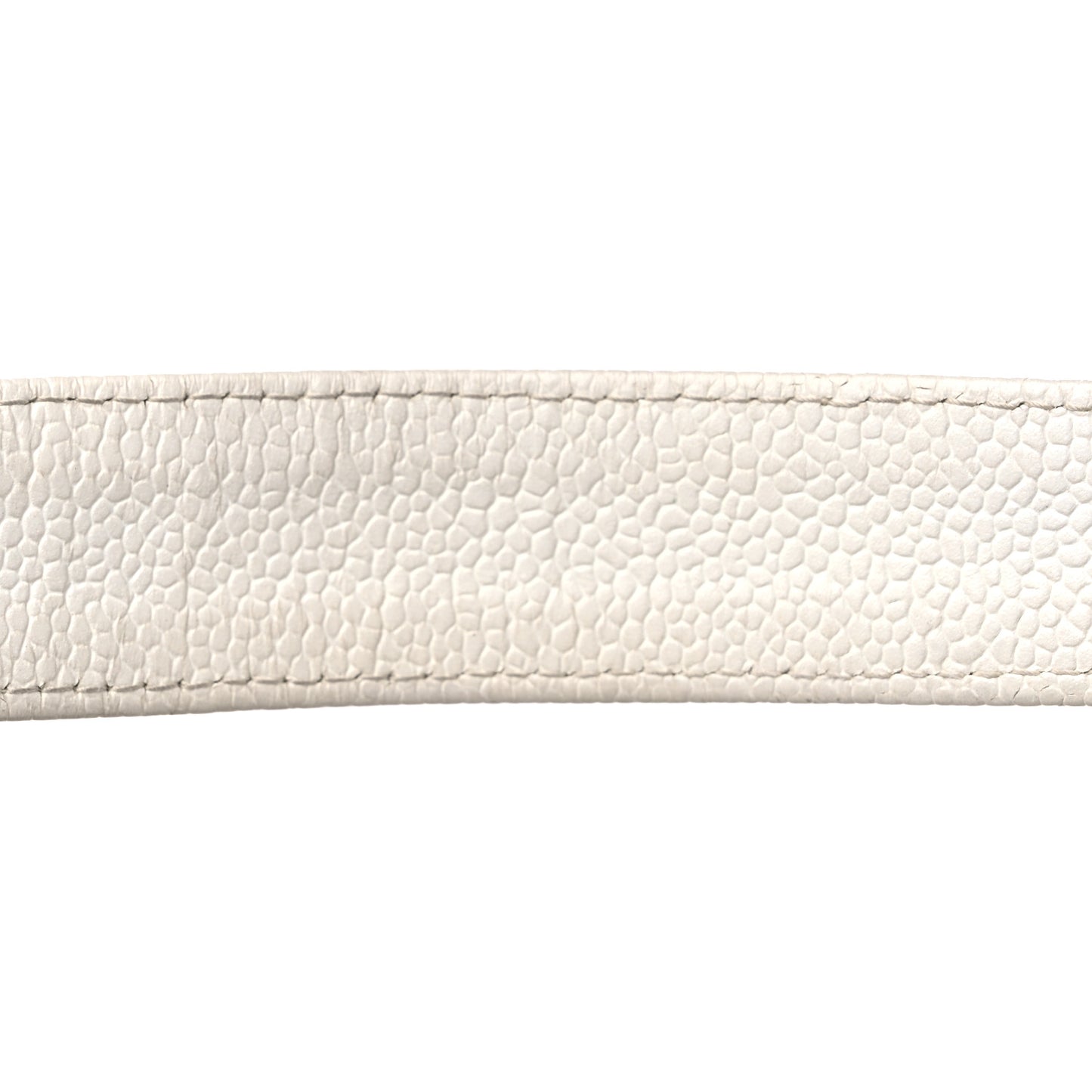 Caviar Quilted Petit Shopping Tote PST White