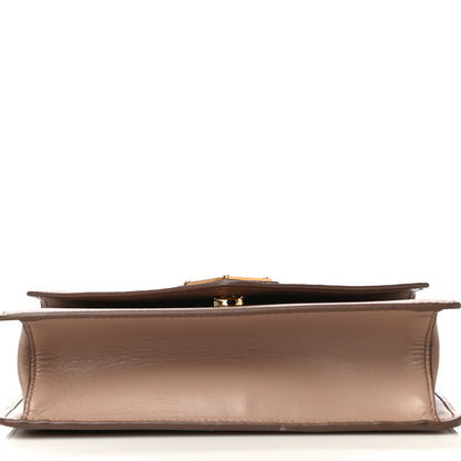 Prada Saffiano Soft Calfskin Metal Triangle Logo Envelope Chain Shoulder Bag Cammeo 10 of 10