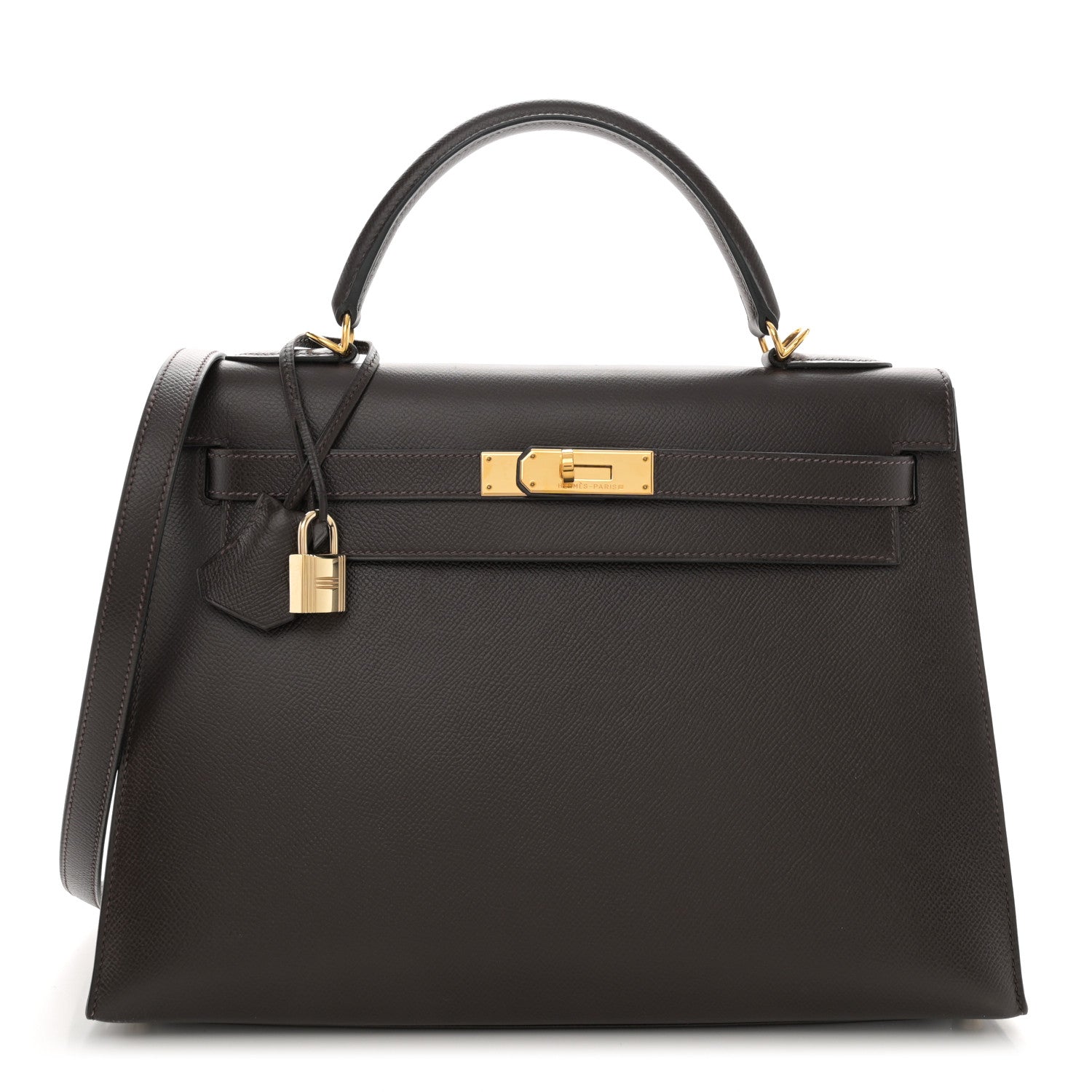 Hermes Epsom Kelly Sellier 32 Chocolate 1 of 23