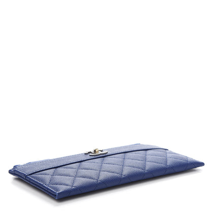 Chanel Caviar Quilted Mademoiselle Vintage Zip Pouch Blue 4 of 9