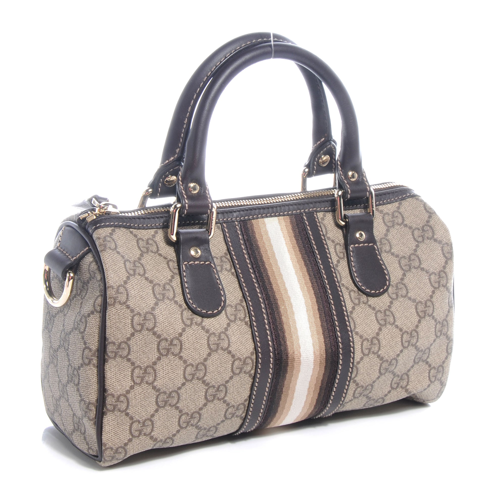 Gucci Monogram Vintage Web Small Boston Ebony 3 of 7