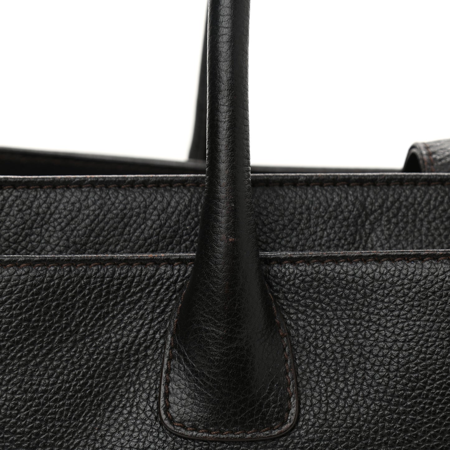 Calfskin Cerf Executive Shopper Tote Black