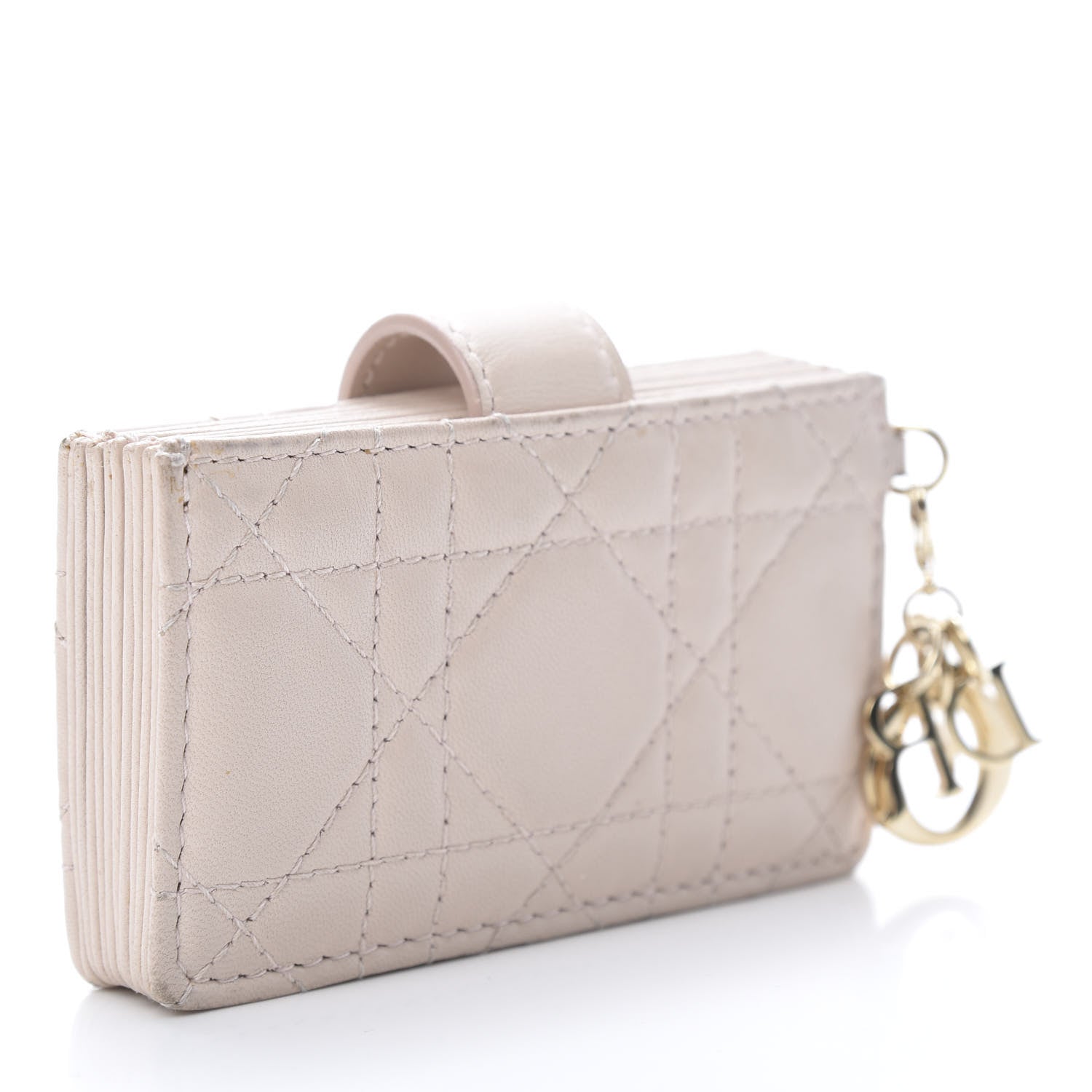 Christian Dior Lambskin Cannage Lady Dior 5-Gusset Card Holder Light Pink 3 of 11