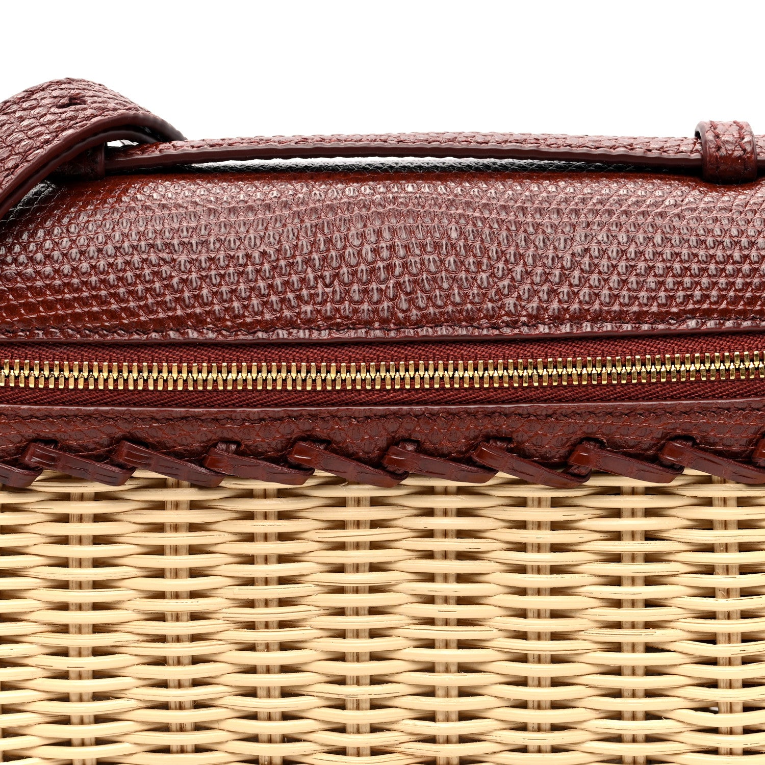 Loro Piana Wicker Lizard East West L19 Extra Pocket Pouch Smoked Caramel 7 of 9
