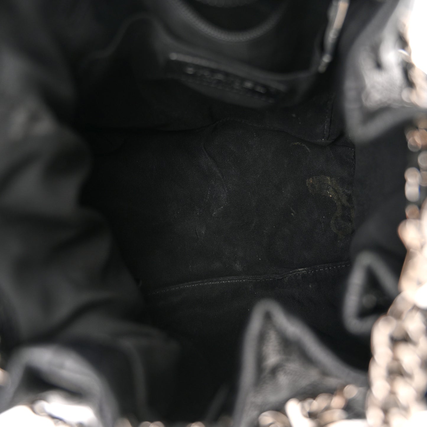 Caviar Quilted Small Chain Bucket Bag Black