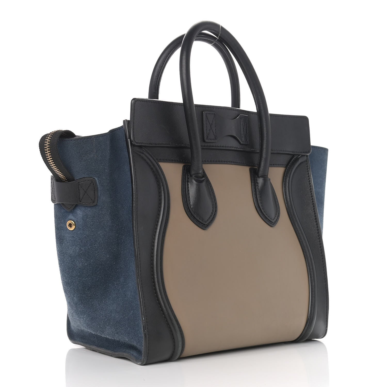 Celine Smooth Calfskin Suede Mini Tri-Color Luggage Beige 3 of 12