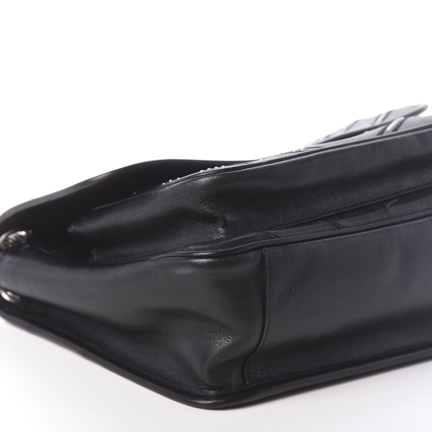 Saint Laurent Lambskin Matelasse Monogram Microstud Medium Niki Chain Satchel Black 8 of 9