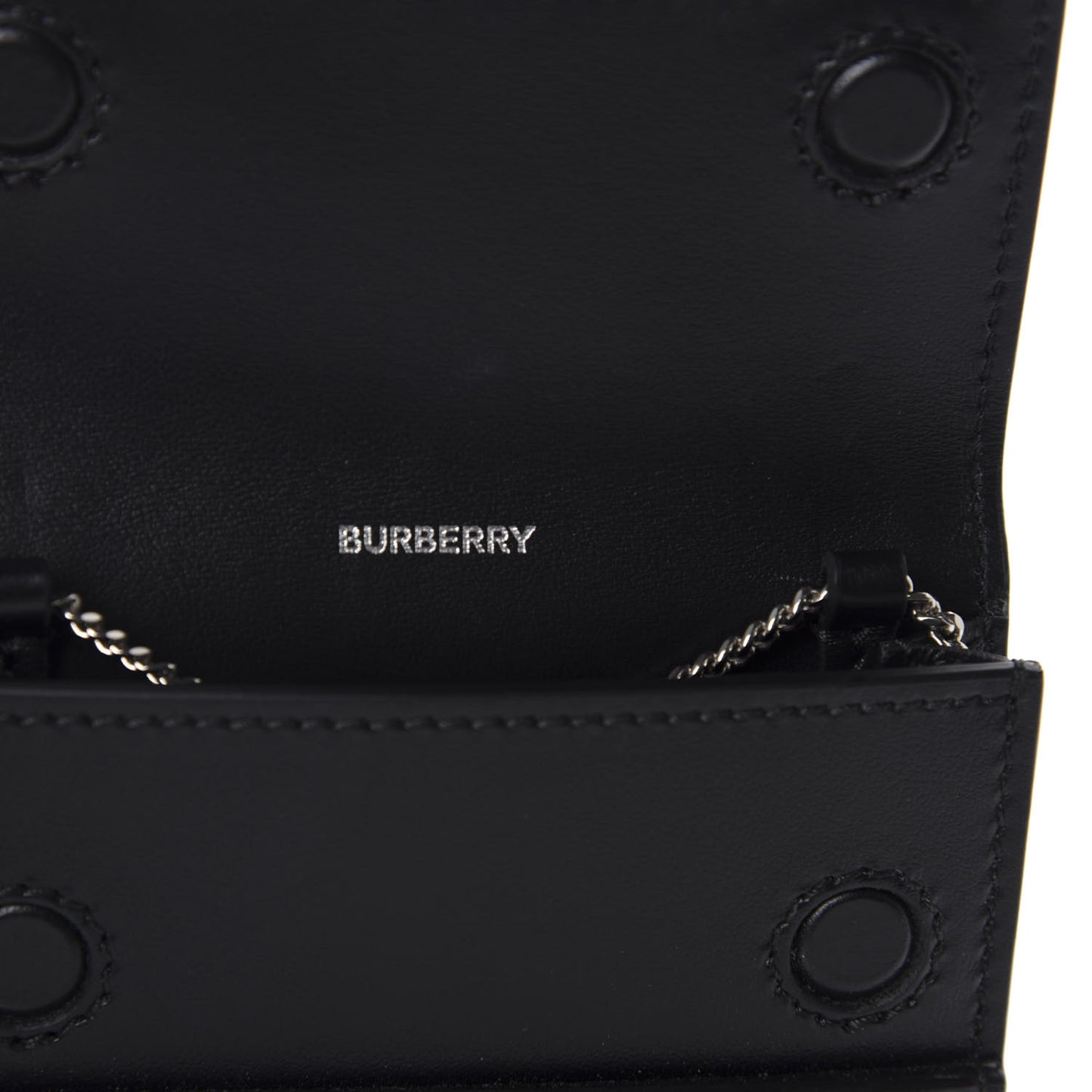 Coated Canvas Horseferry Print Mini Jody Chain Card Case Black