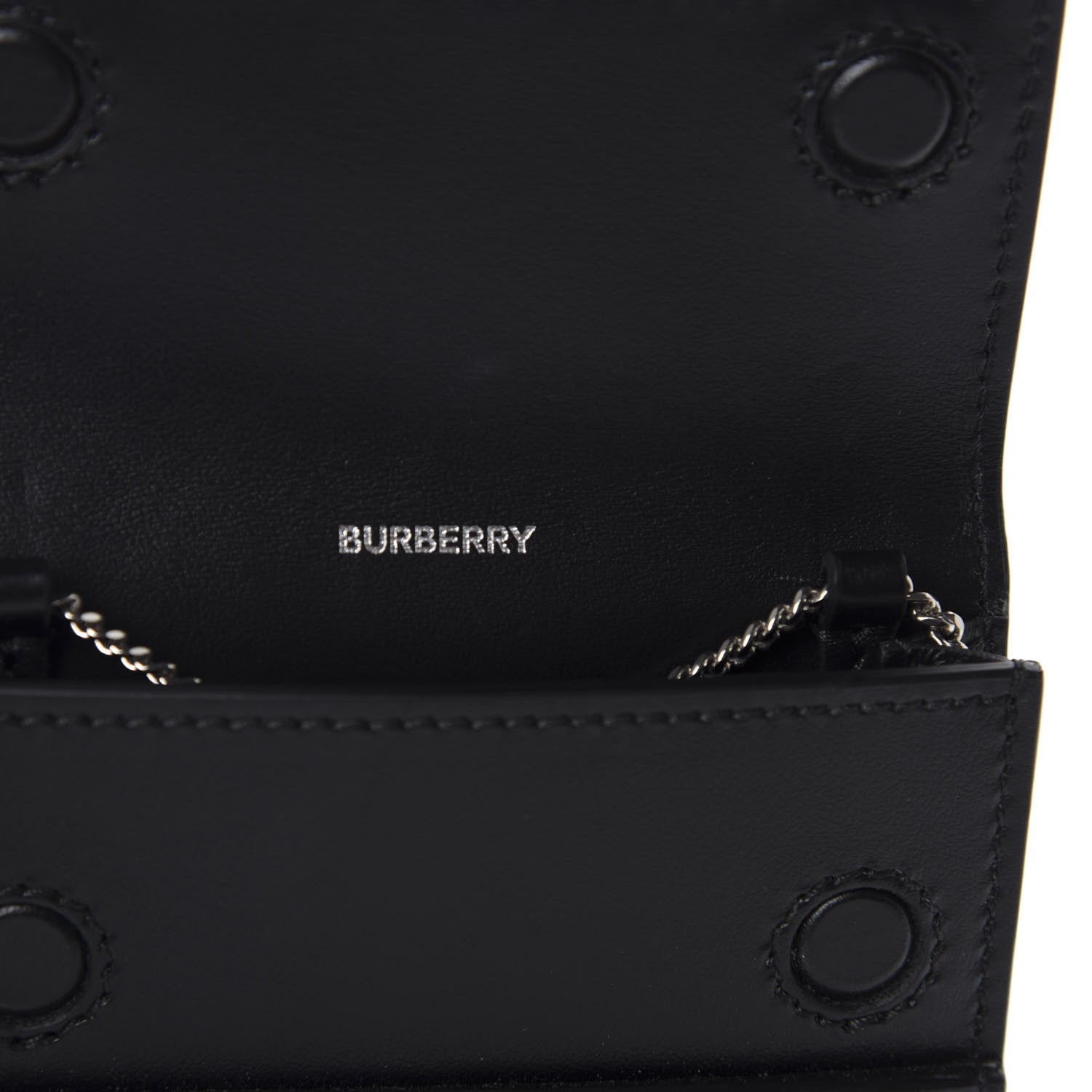 Burberry Coated Canvas Horseferry Print Mini Jody Chain Card Case Black 8 of 9