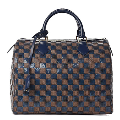 Louis Vuitton Damier Paillettes Speedy 30 Blue 1 of 10