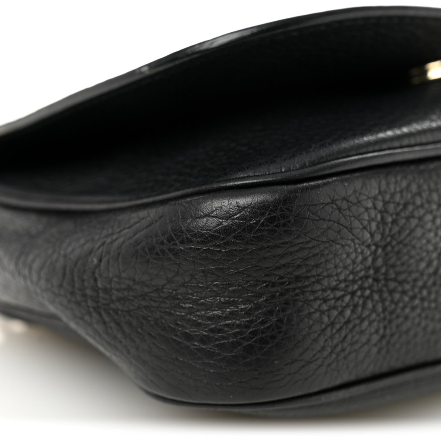 Pebbled Calfskin Small Soho Flap Crossbody Black