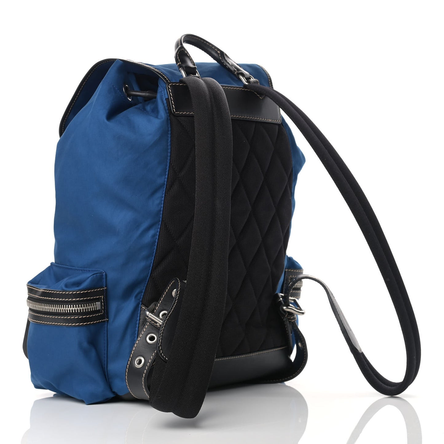 Nylon Logo Print Large Rucksack Backpack Bright Blue