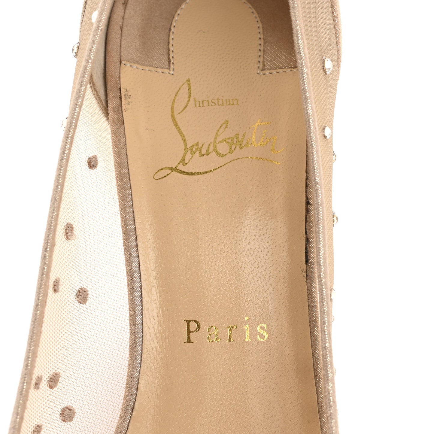 Suede Lame Crystal Strass Follies 85 Pumps 40 Light Silk