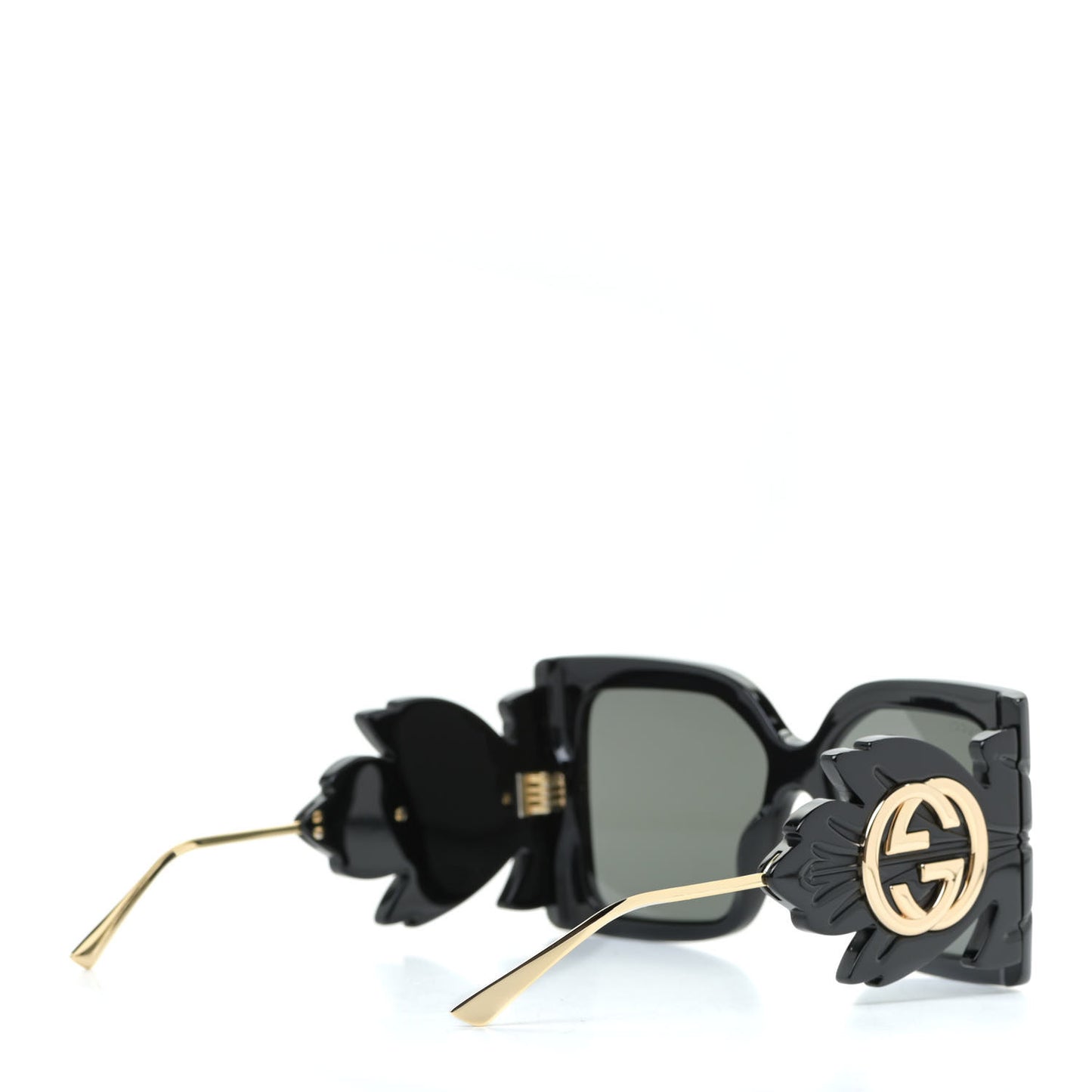Acetate Square Frame Wing Sunglasses GG0535S Black