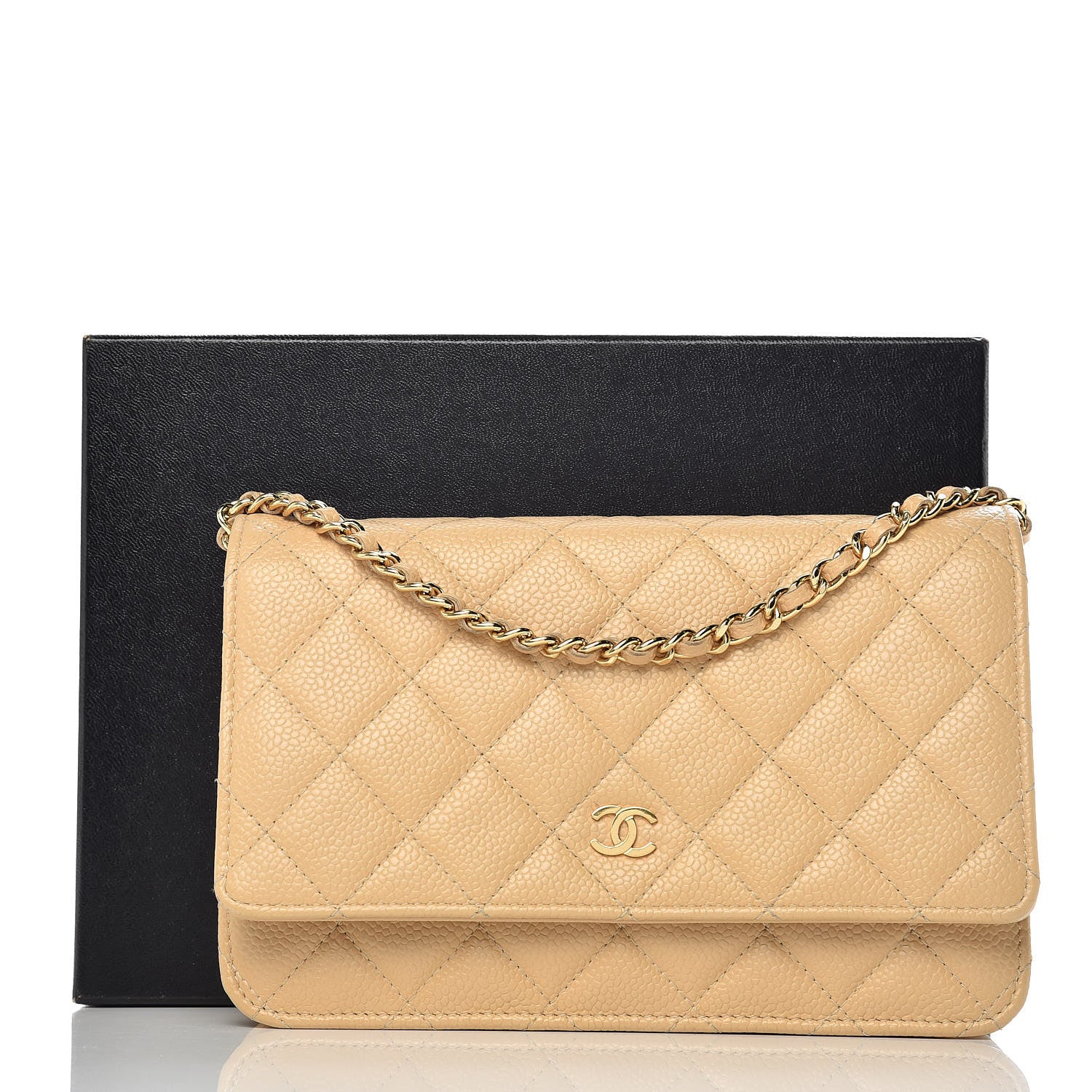 Chanel Caviar Quilted Wallet On Chain WOC Beige Clair 14 of 14